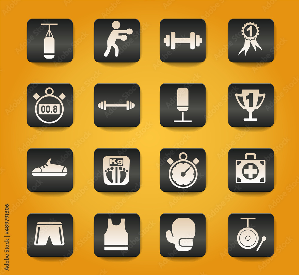 boxing icon set boxing icon set