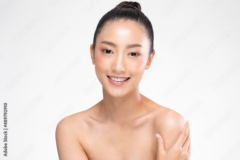 Beautiful Asian woman looking at camera smile with clean and fresh skin Happiness and cheerful with positive emotional,isolated on white background,Beauty and Cosmetics Concept Beautiful Asian woman looking at camera smile with clean and fresh skin Happiness and cheerful with positive emotional,isolated on white background,Beauty and Cosmetics Concept