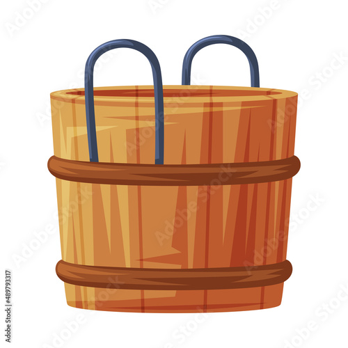 Wooden Barrel for Sauna as Finland Symbol and Attribute Vector Illustration