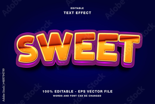 Sweet 3D Cartoon Editable Text Effect