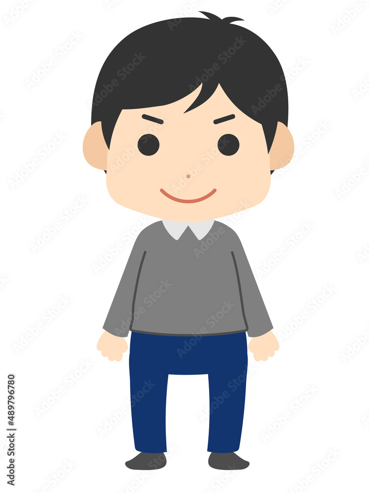 笑顔の男性のイラスト