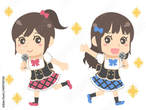 可愛い女性アイドルのイラスト