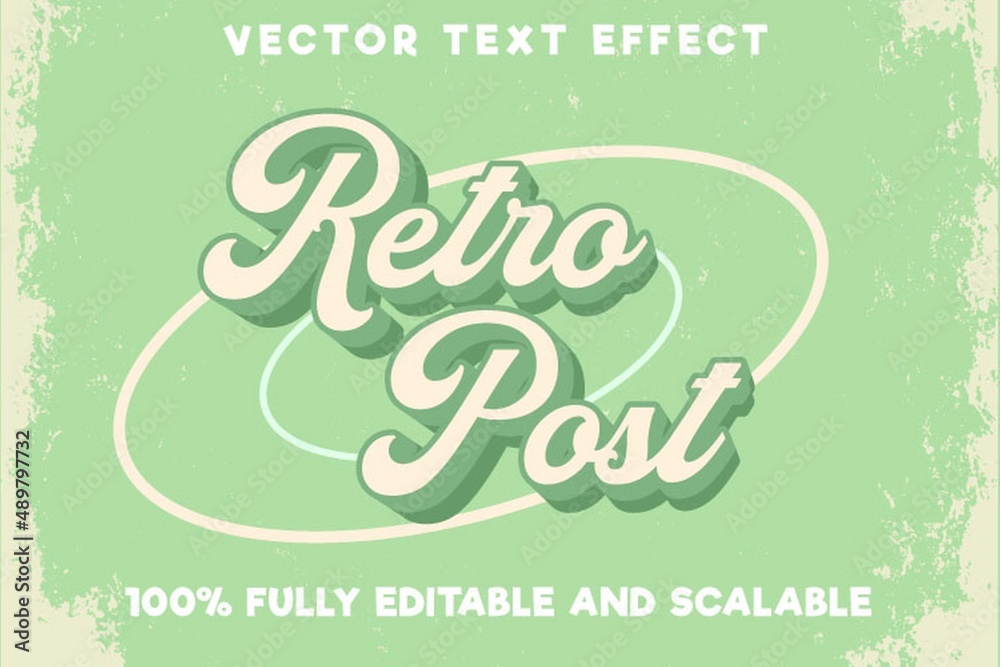 Editable text effect retro post with vintage style