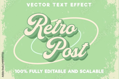 Editable text effect retro post with vintage style