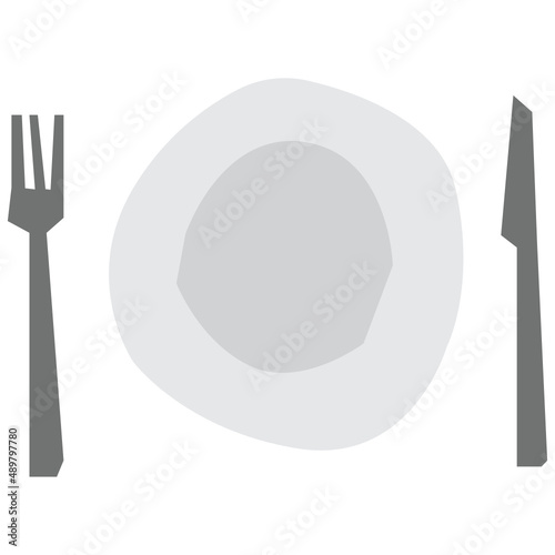 Plate setting vector illustration in flat color design