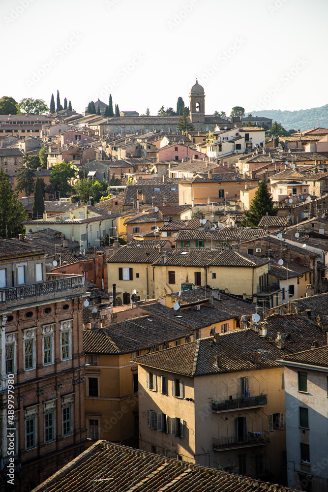 Rooftop scene looking over the houses of Perugia 