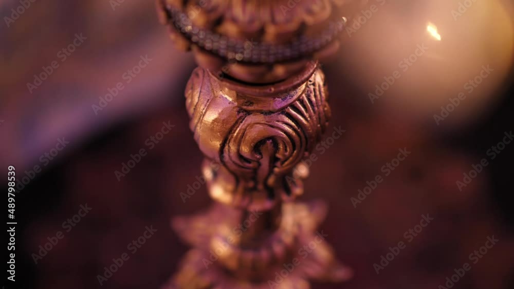 Close Up Of Ornate Carved Wooden Lamp Stem Close Up Of Ornate Carved Wooden Lamp Stem