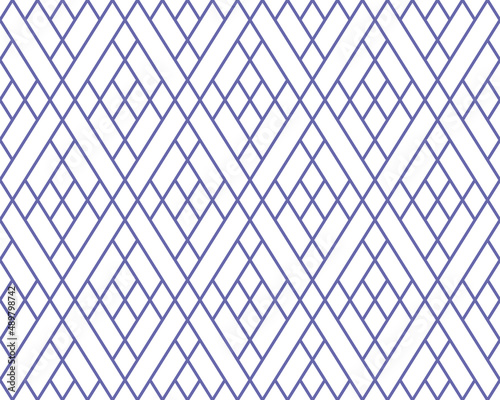 Color of year 2022 very peri geometric seamless rhombus pattern. Abstract diamond vector pattern. Simple vector illustration. Geometric design for fabric, wallpaper, textile, scrapbooking