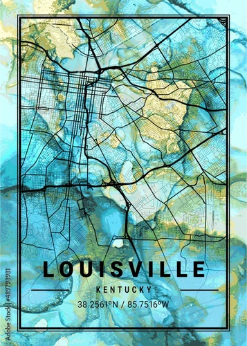 Louisville Flowercup Marble Map photo