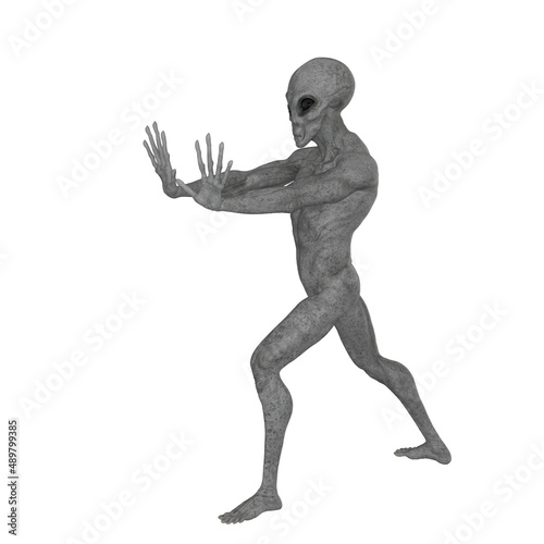Humanoid alien shows stop g...