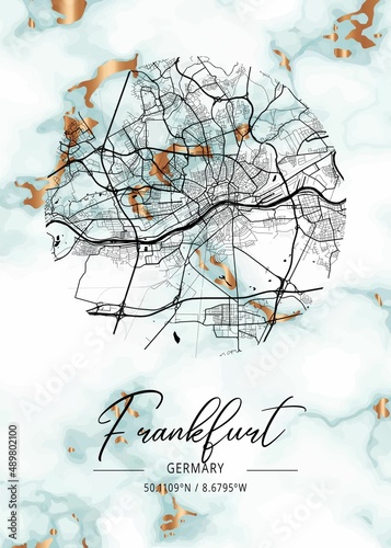 Frankfurt Hortensia Marble Map