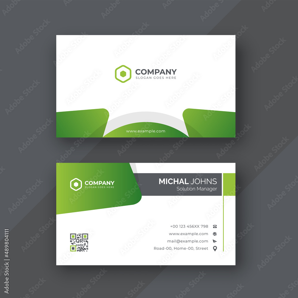 Fototapeta premium Modern green business card design template