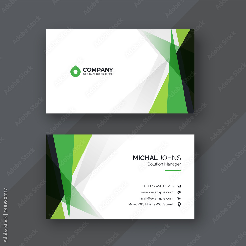 Fototapeta premium Modern green business card design template
