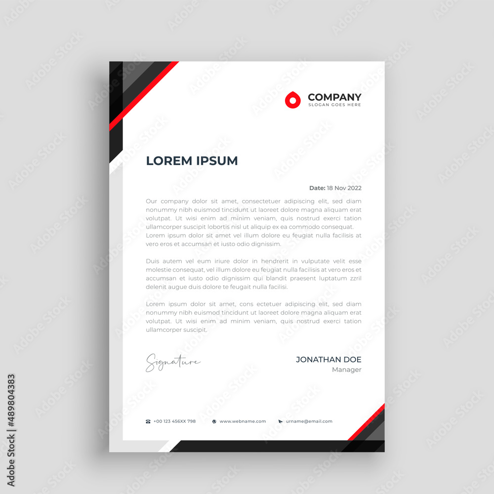 Abstract Corporate Business Style Letterhead Design Vector Template For Your Project. Simple And Clean Print Ready Design Abstract Corporate Business Style Letterhead Design Vector Template For Your Project. Simple And Clean Print Ready Design
