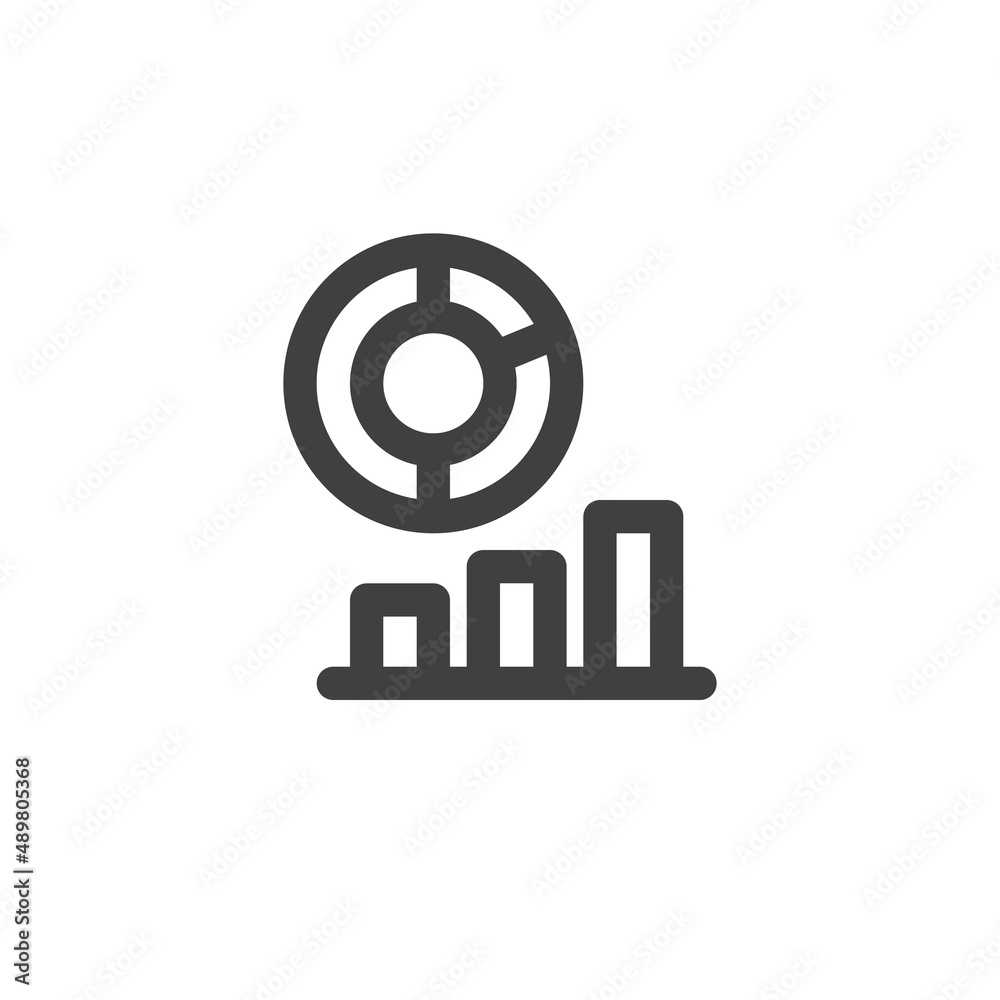 Bar chart diagram line icon