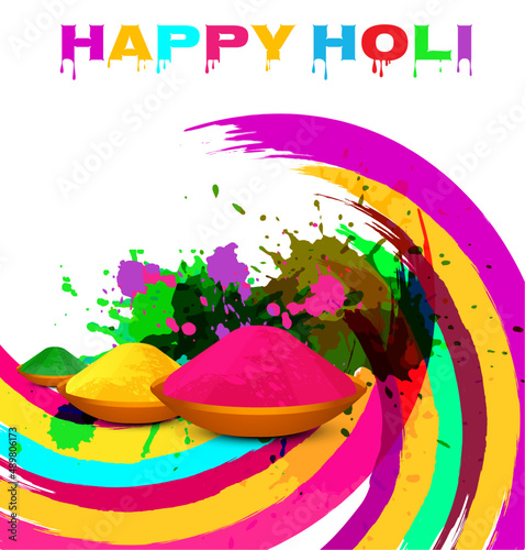 Happy Holi Greetings And Wishes Colorful Watercolor Background