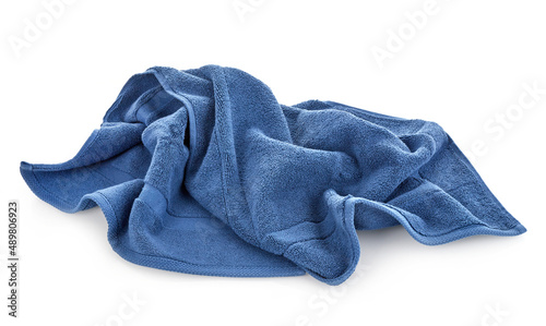 Blue crumpled towel