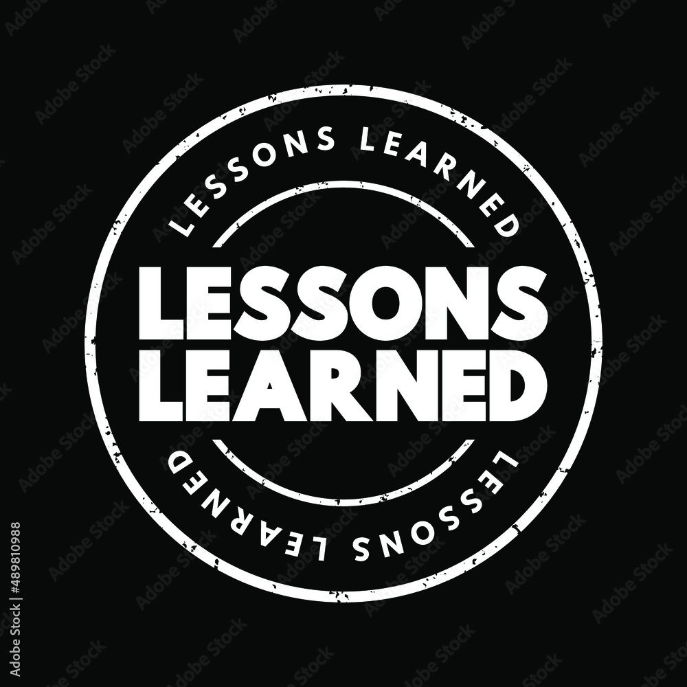 Lessons Learned text stamp, concept background