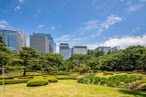 Japan, Kanto Region, Tokyo, Tokyo Imperial Palace in summer photo