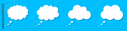 Obraz na plátně Thought bubbles. Think. Empty thought cloud. Vector illustration