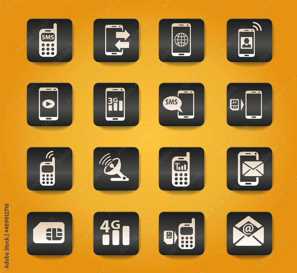 mobile connection icon set