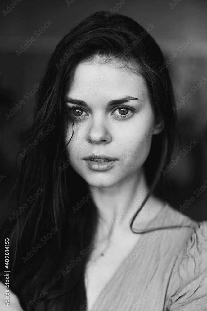beautiful woman posing outdoors fashion black and white photo beautiful woman posing outdoors fashion black and white photo