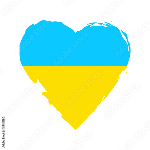 Ukraine flag heart for celebration design. Heart love. Love symbol. Vector illustration. stock image.