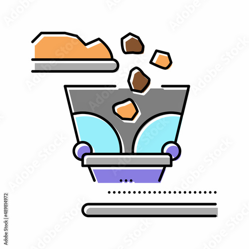 splitting up aluminium production color icon vector illustration