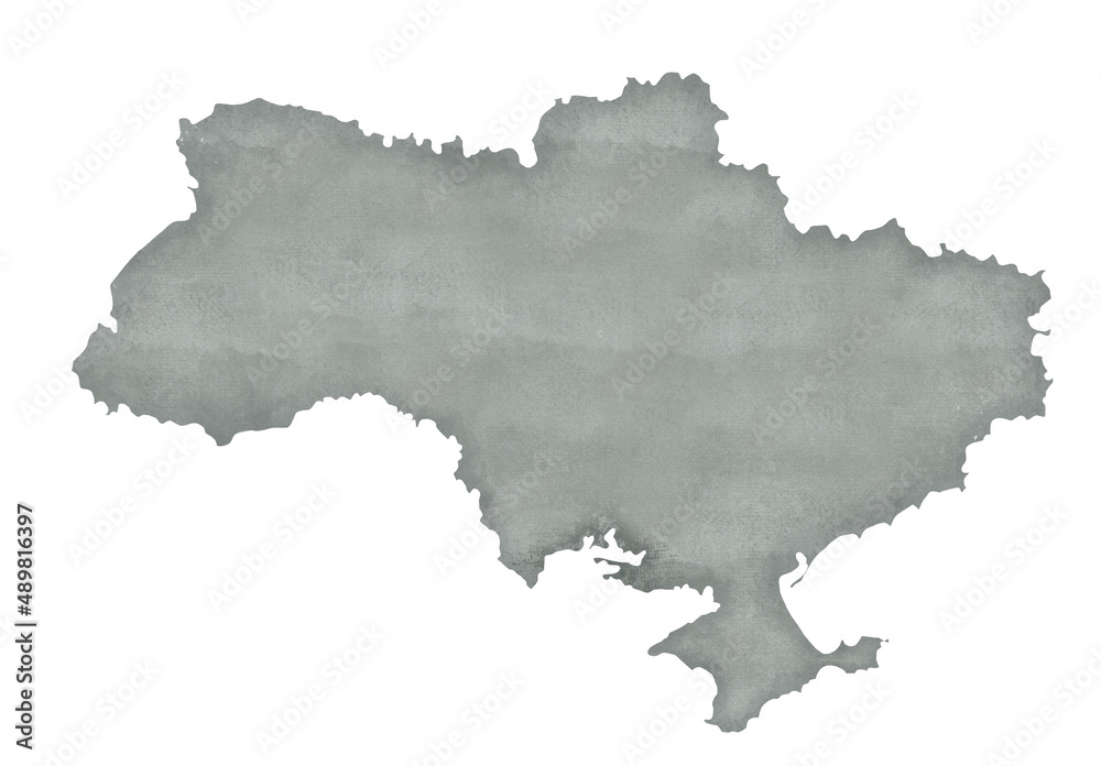 ウクライナの地図・グレー