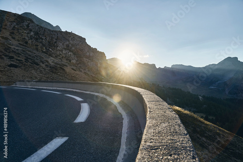 Col d'Izoard pass at sunset, Arvieux, France photo