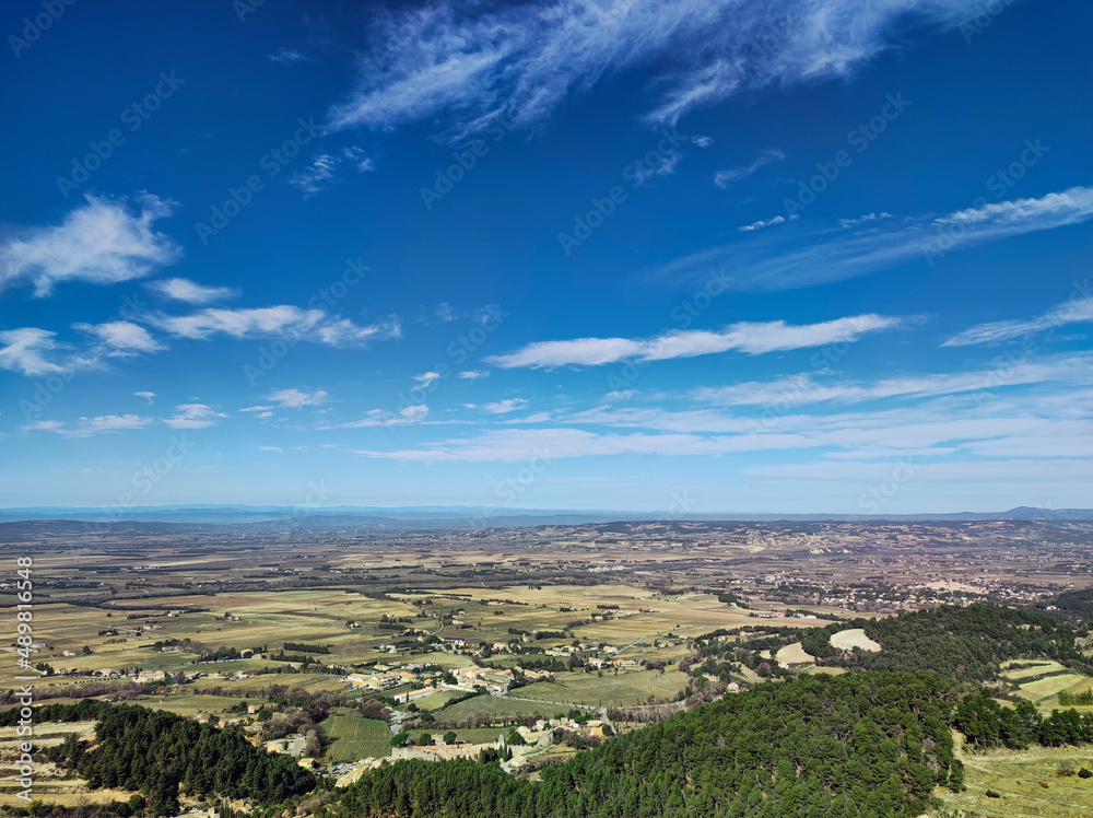 view of Dentelles de Montmirail in the Vaucluse in France