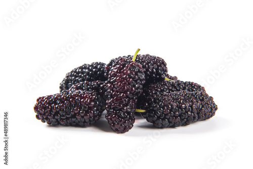 mulberries fruit isolated on white background,healthy mulberry fruit 