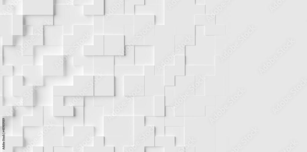 Random movedfading out white cube boxes block background wallpaper banner with copy space Random movedfading out white cube boxes block background wallpaper banner with copy space