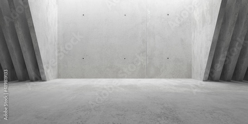 Fotografija Abstract empty, modern concrete walls room with indirect ceiling light opening i