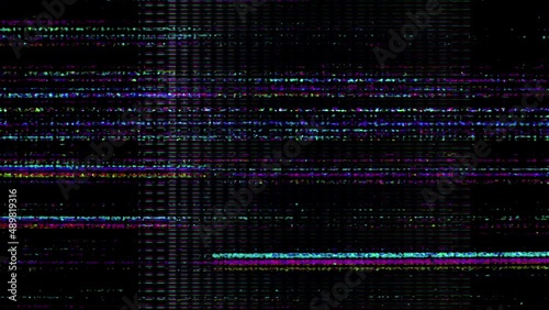 Visual video effects stripes background,tv screen noise glitch effect.Video background, transition effect for video editing. photo