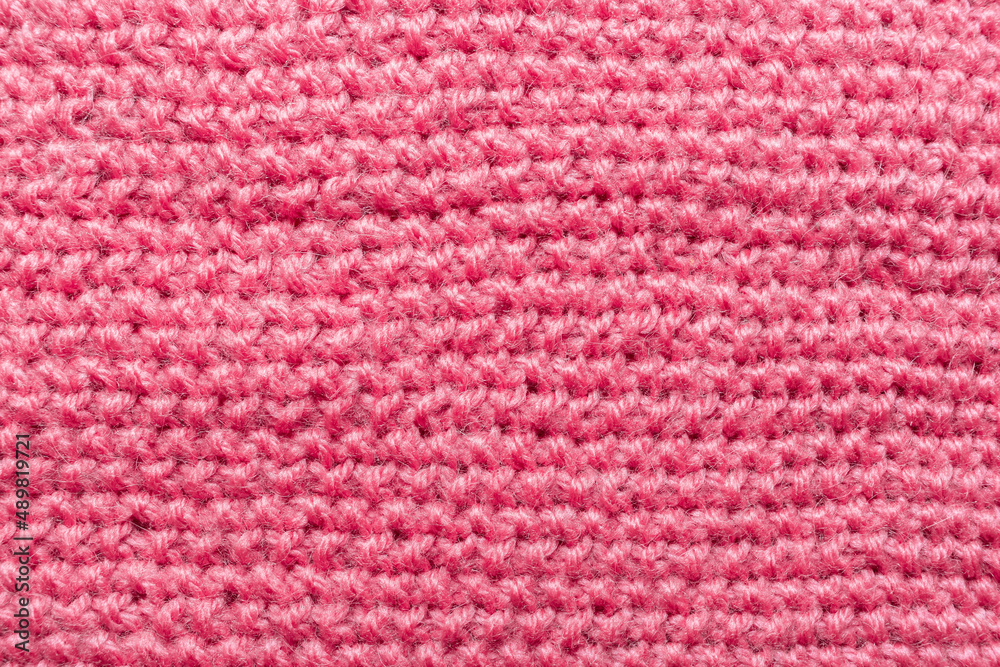 Bright pink fabric created on knitting needles, Bright pink fabric created on knitting needles,