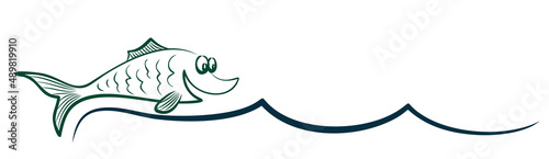 The symbol of fish in the blue wave.
