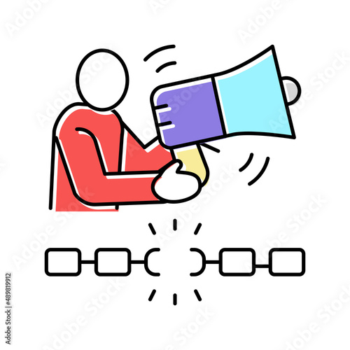 freedom of speech color icon vector illustration