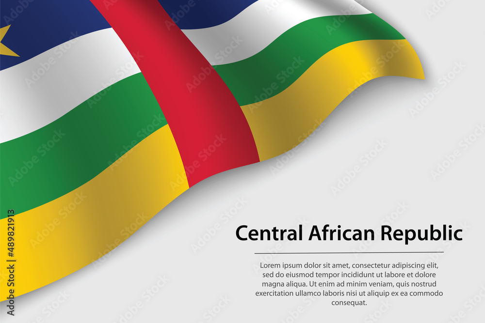 Wave flag of Central African Republic on white background. Banner or ribbon vector template Wave flag of Central African Republic on white background. Banner or ribbon vector template