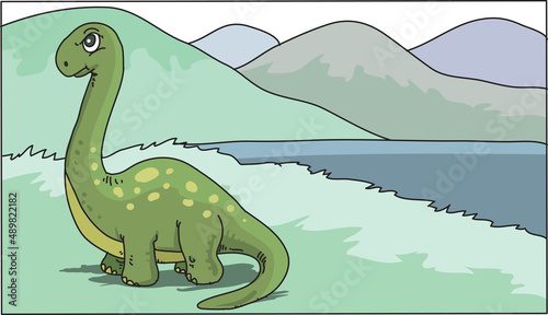 little dinosaur. vector illustration for kids 