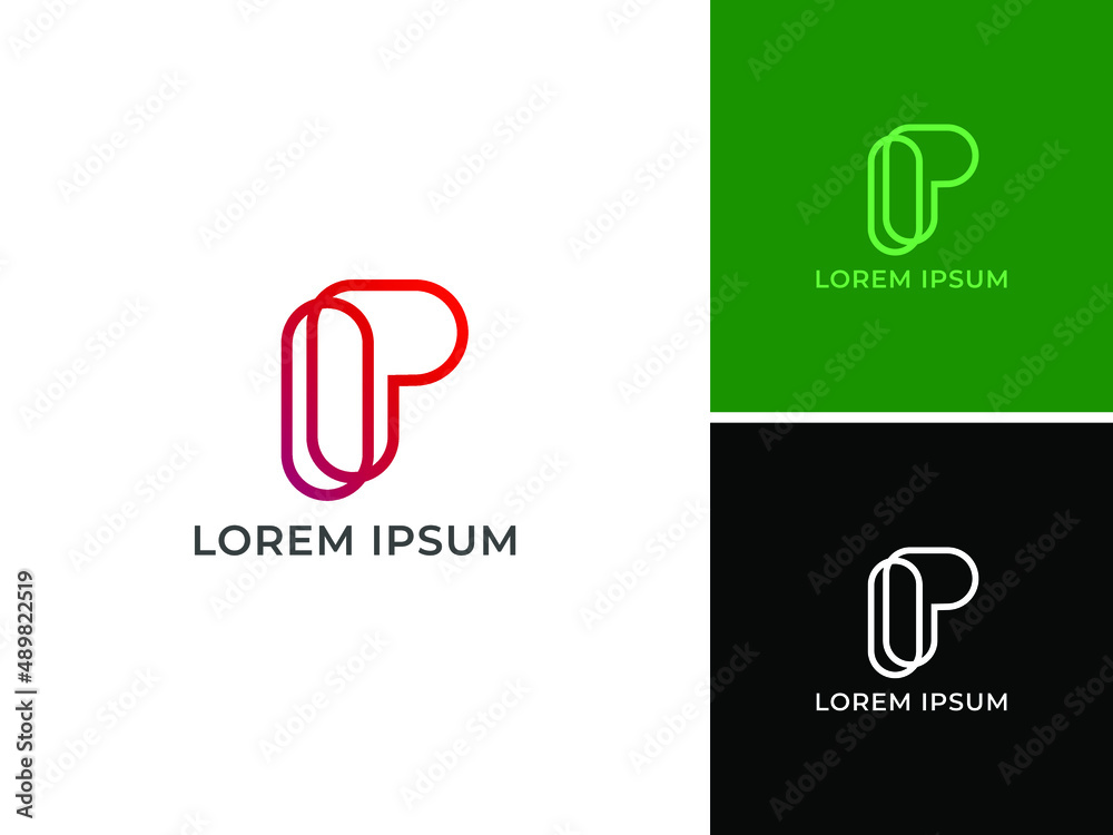 ILLUSTRATION LETTER P LINE SIMPLE LOGO VECTOR MODERN ICON ILLUSTRATION LETTER P LINE SIMPLE LOGO VECTOR MODERN ICON