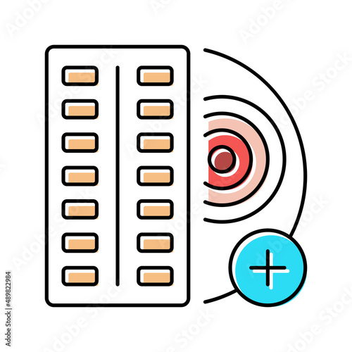 oral medication for control inflammation color icon vector illustration