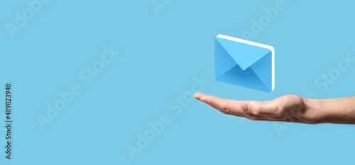 Email marketing and newsletter concept.Contact us by newsletter email and protect your personal information from spam mail concept.Scheme of direct sales in business. List of clients for mailing.