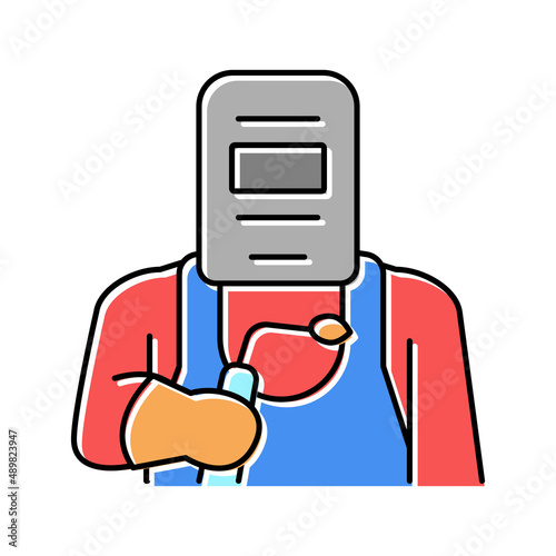 welder worker color icon vector illustration