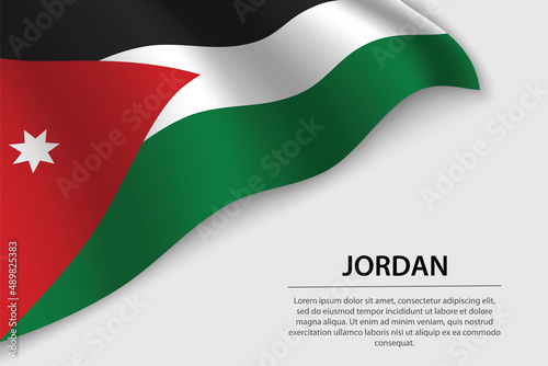 Wave flag of Jordan on white background. Banner or ribbon vector template Free Download Wave flag of Jordan on white background. Banner or ribbon vector template - GFXLoad