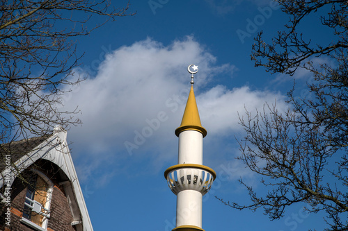 Minaret Of The Mevlana Camii Mosq At Hilversum The Netherlands 23-2022 photo