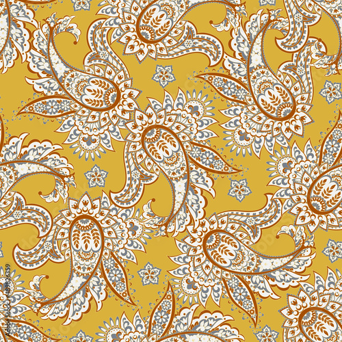 Paisley Vector Pattern. Seamless Floral Textile Background