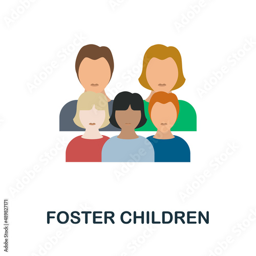 Foster Children flat icon. Colored element sign from family collection. Flat Foster Children icon sign for web design, infographics and more.
