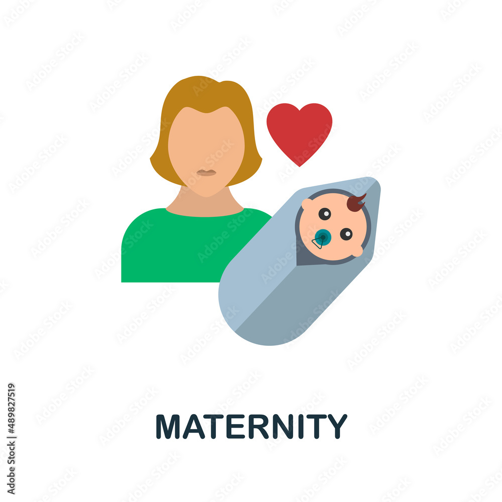 Maternity flat icon. Colored element sign from family collection. Flat Maternity icon sign for web design, infographics and more. Maternity flat icon. Colored element sign from family collection. Flat Maternity icon sign for web design, infographics and more.