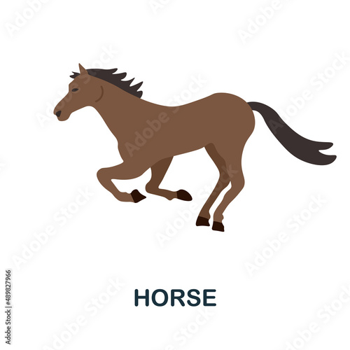 Horse flat icon. Colored element sign from farm animals collection. Flat Horse icon sign for web design  infographics and more.